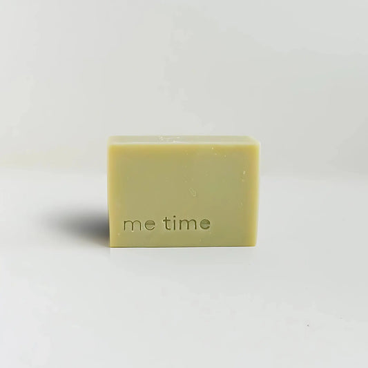 Natural eucalyptus and peppermint handmade soap bar with a soft green tone, cold-process finish