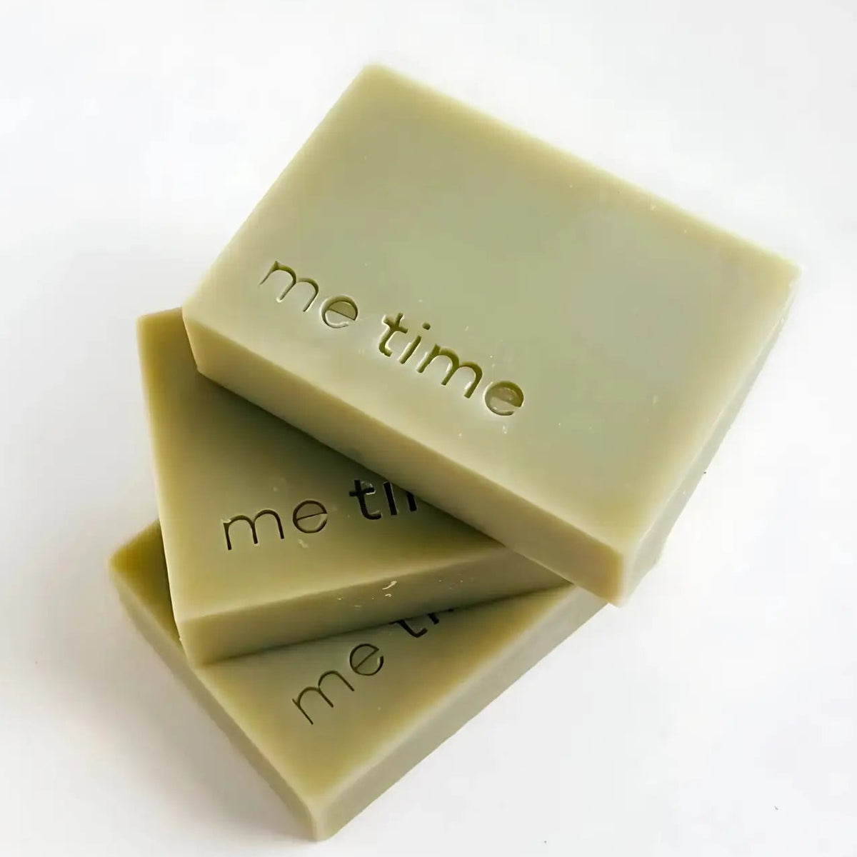 Me Time Soaps Eucalyptus and Peppermint Natural Soap Bar on light grey background