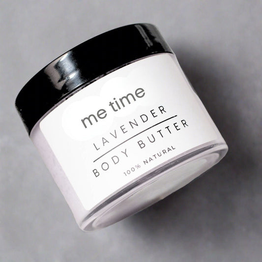 Recycled PET jar with minimal Me Time label