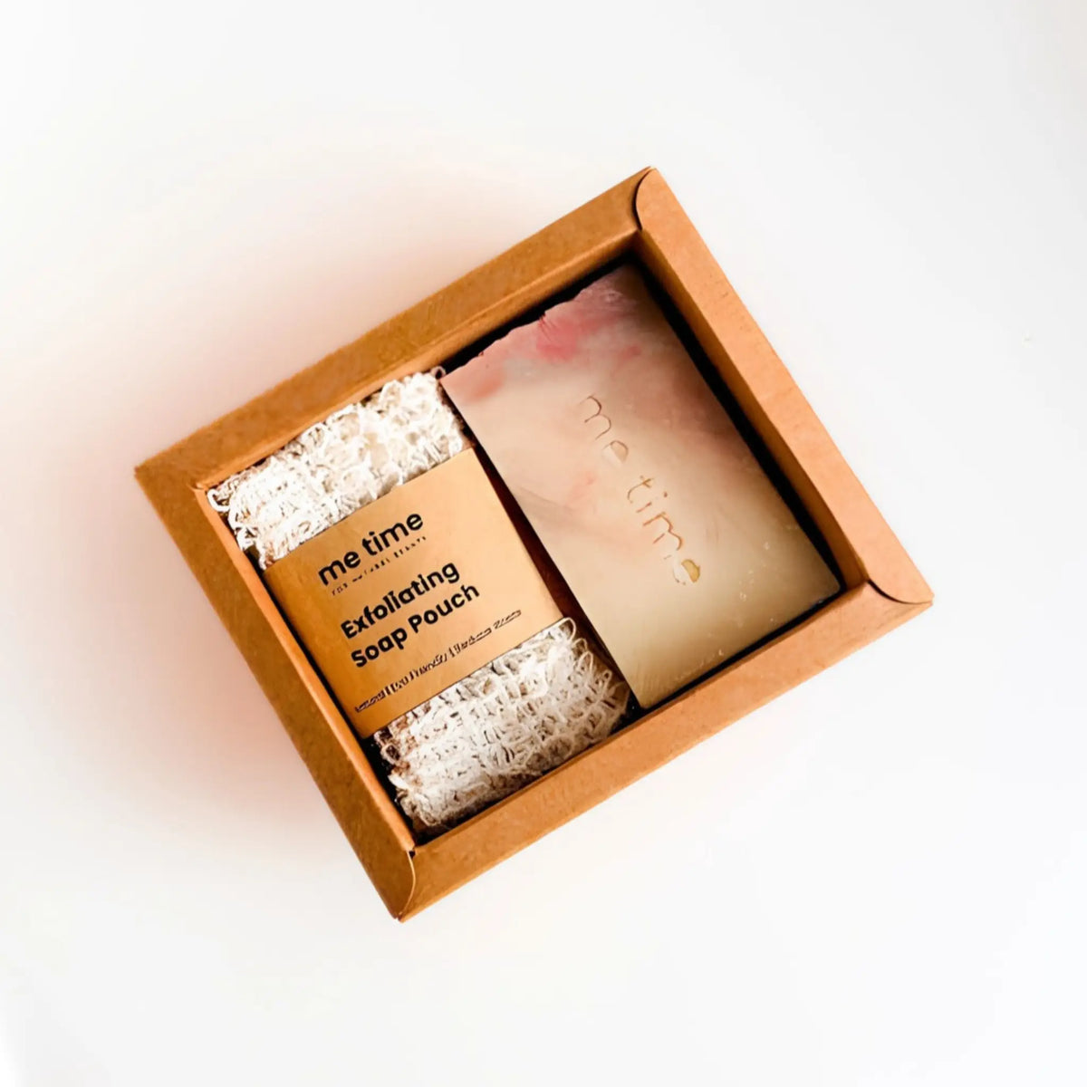 Quiet Moment Gift Set with handmade lavender soap and reusable soap pouch