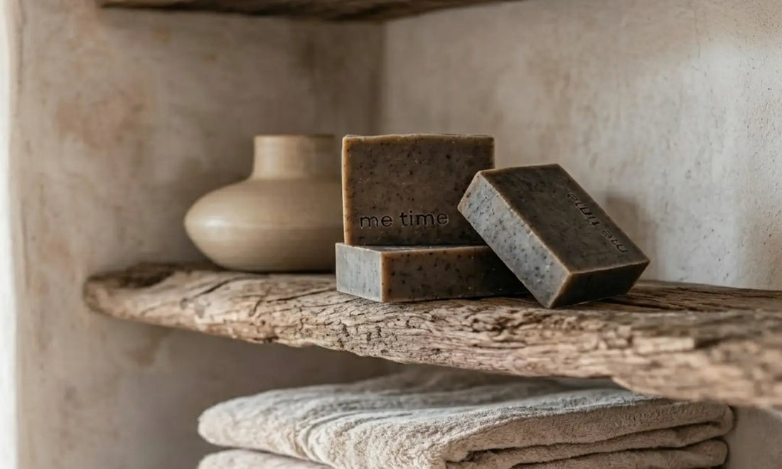 Handmade Me Time soaps including Camel Milk & Frankincense and Damascus Rose bars