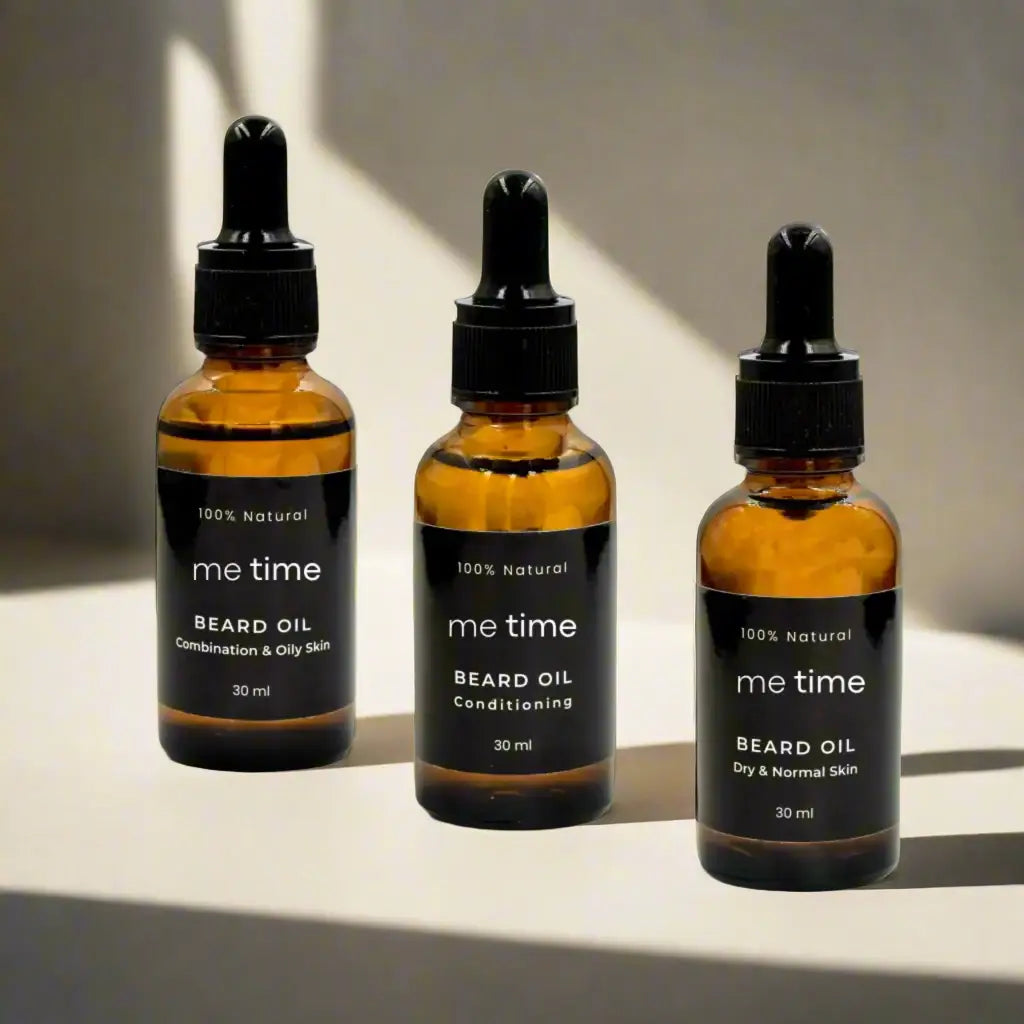 Me Time Beard Oil Collection in Amber Bottel 