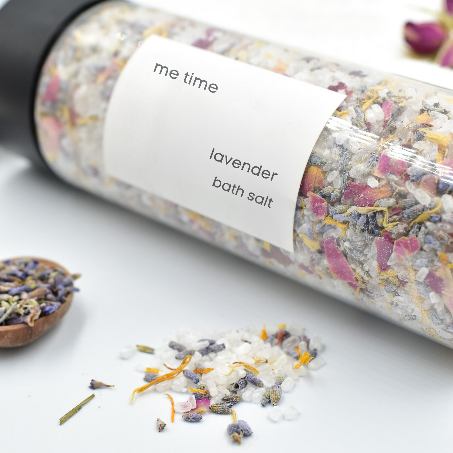 Me Time Lavender Bath Salt - Calming Epsom & Sea Salt Blend with Lavender Essential Oil