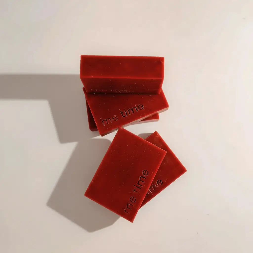 Autumn Bloom handcrafted natural soap with rhubarb infusion, bergamot, green apple, cinnamon and vanilla — premium artisanal skincare from UAE.