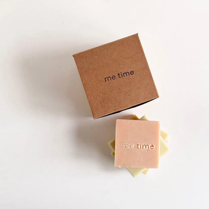 The Unscented Set — three fragrance-free clay soaps in a cotton gift bag, Me Time Soaps UAE