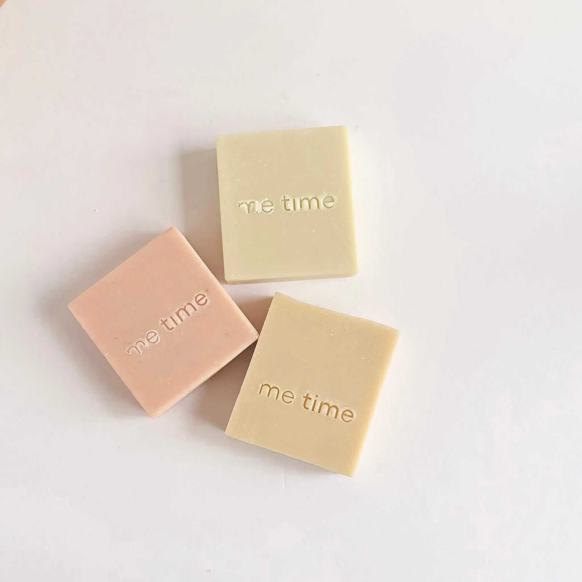The Unscented Set soap bundle — rose clay, green clay and bentonite bars, handmade in UAE