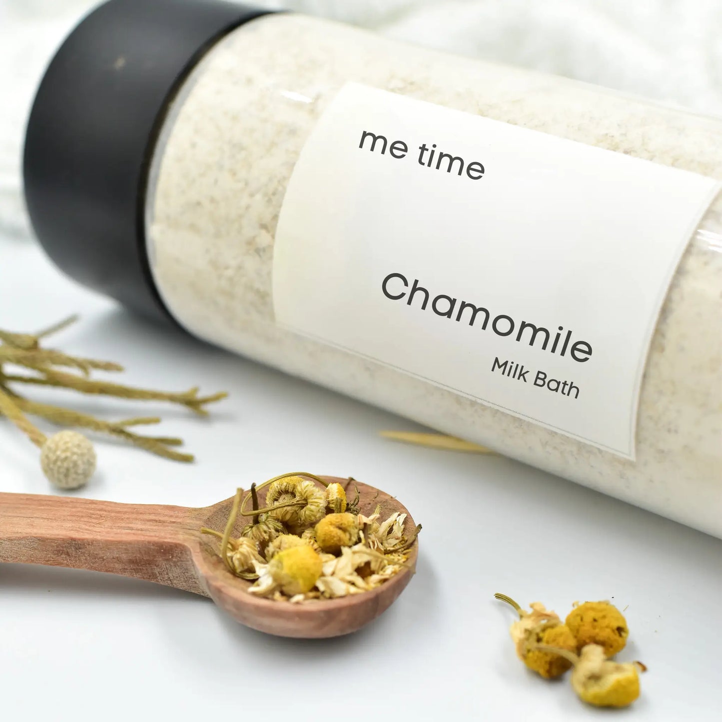 Chamomile and Milk Bath Salt — soothing mineral soak with coconut milk and oat powder, Me Time Soaps UAE
